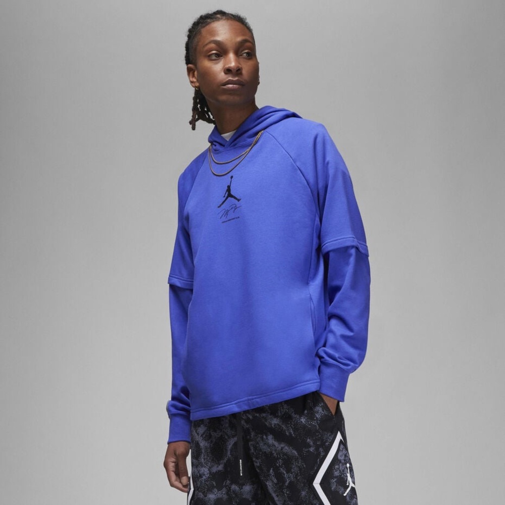 Nike Air Jordan Men's Sport BC Dri-FIT Fleece Pullover Hoodie Lapis Medium